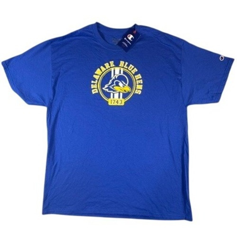 Champion T-Shirt Mens XL Delaware Blue Hens NCAA Royal Blue Short‎ Sleeve Tee